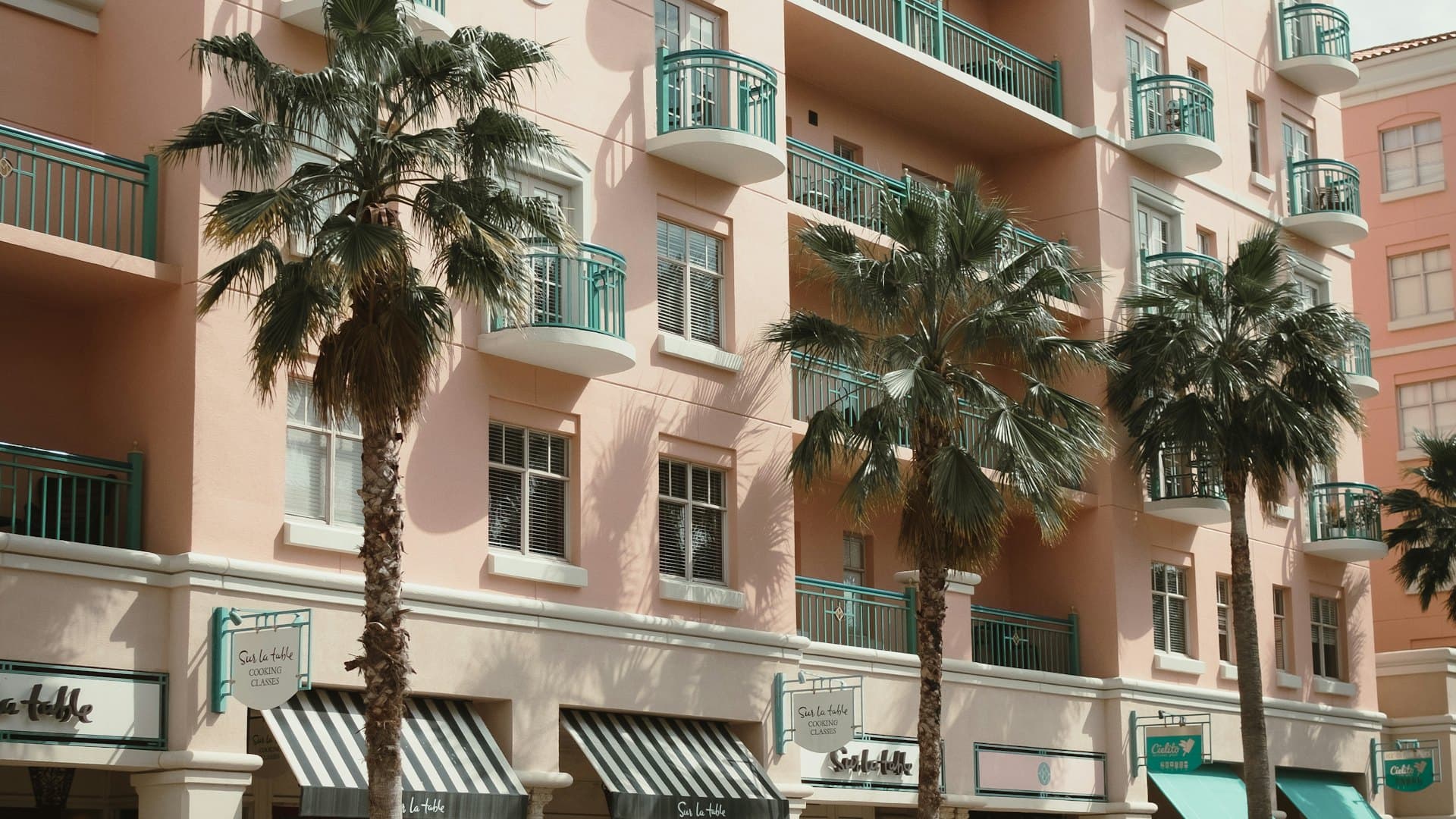 Mediterranean-style pink building in Boca Raton